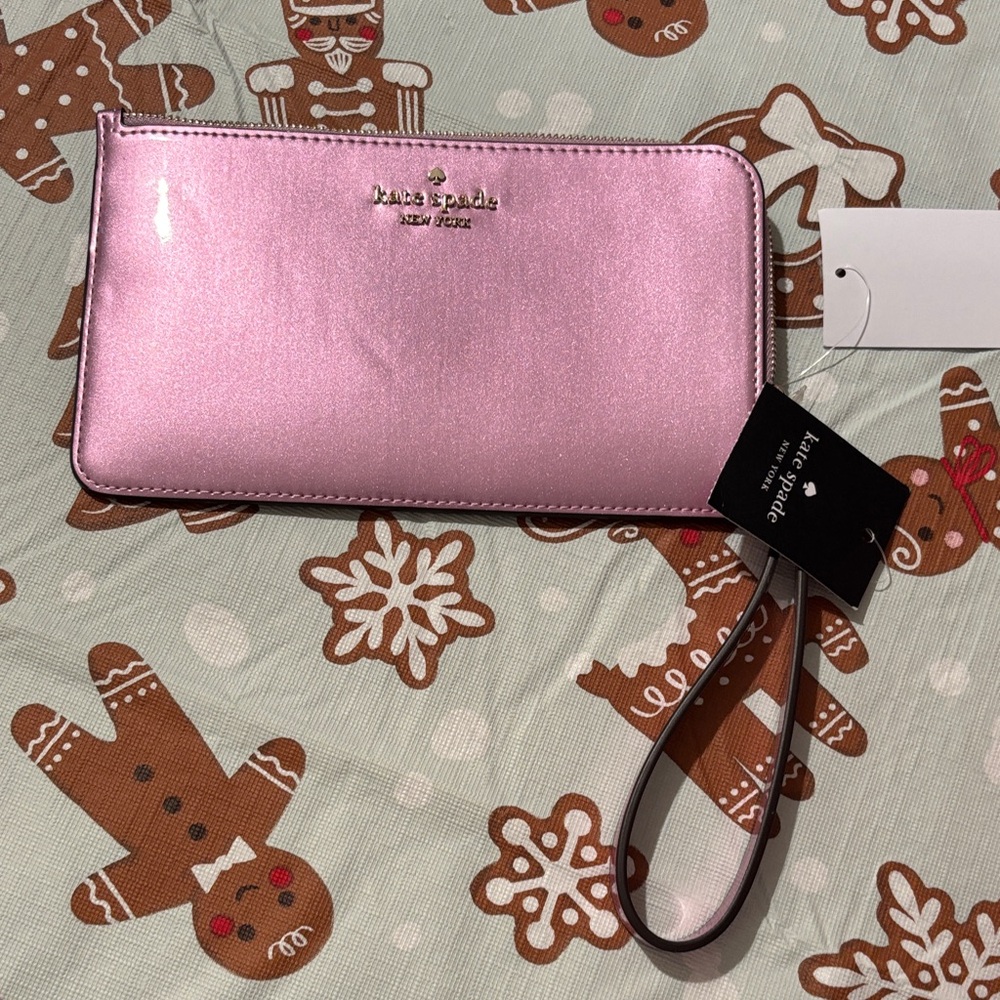 Kate Spade Metallic Pink Wristlet